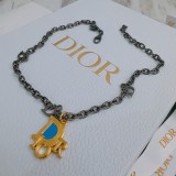 Dior New Vintage Rock Punk Silver Pendant Necklace
