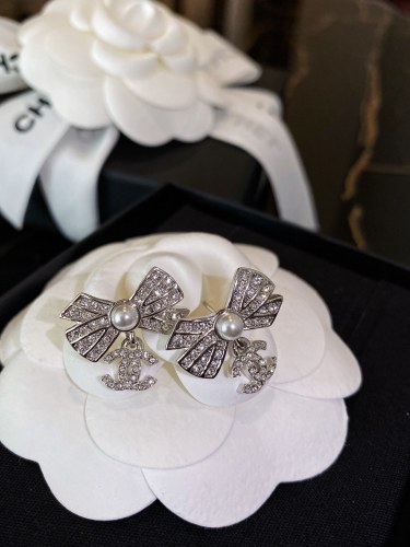 Chanel Butterfly Rhinestone Stud Earrings