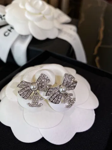Chanel Butterfly Rhinestone Stud Earrings