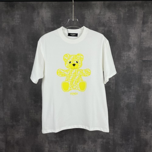 Fendi Classic Bear Print Short sleeved Unisex Casual Cotton T-shirt