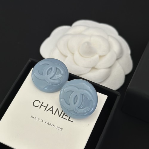 Chanel Blue Circle Eardrop Fashion Vintage Stud Earring
