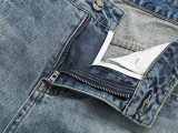 Fendi Unisex Back Pocket Little Devil Embroidered Wash Wide Leg Denim Pants