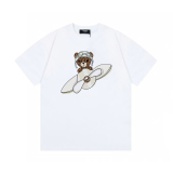 Fendi Street Bear Printed Short sleeved Unisex Cotton Round Neck T-shirt