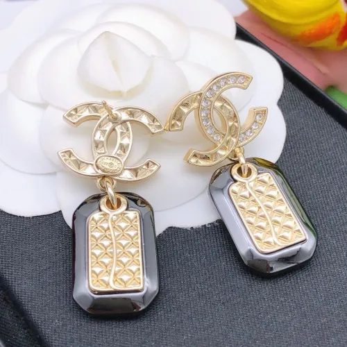 Chanel Perfume Bottle Black Stud Earrings