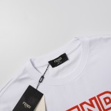 Fendi Classic Logo Printed Short Sleeve Unisex Round Neck Cotton T-shirt