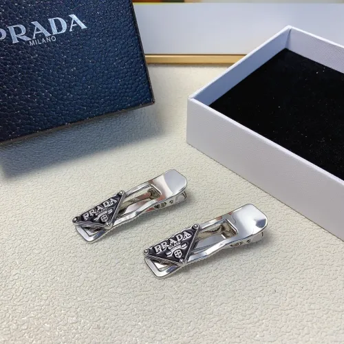 Prada Fashion Classic Metal Logo Press Clip Edge Clip Bangs Clip