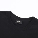 Fendi Classic Left Shoulder Letter Glue T-shirt Couple Classic Versatile Short Sleeve