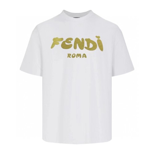 Fendi Personality Logo Printed Short Sleeve Unisex Casual Cotton T-shirt