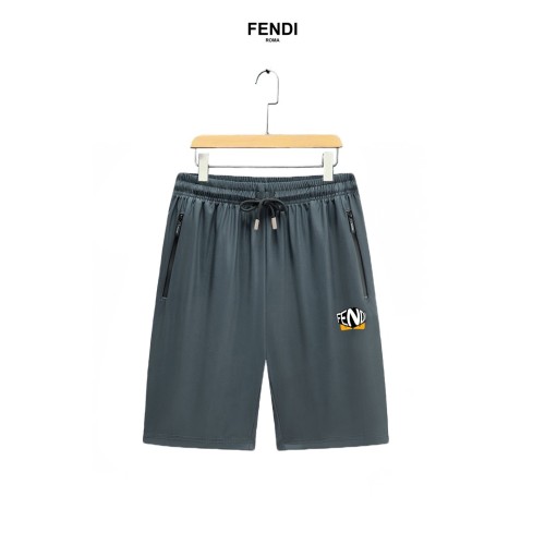 Fendi Couple Logo Printed Ice Silk Elastic Thin Shorts