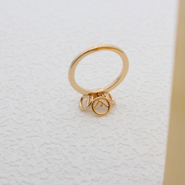 Fendi Hollow Four Round F Flower Rings