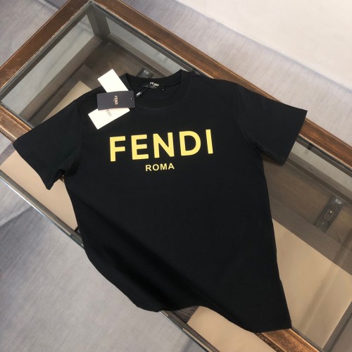 Fendi Classic Letter Logo Printed Short Sleeve Unisex Casual Cotton T-shirt