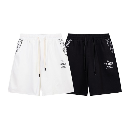 Fendi High Street Monster Logo Embroidered Casual Shorts