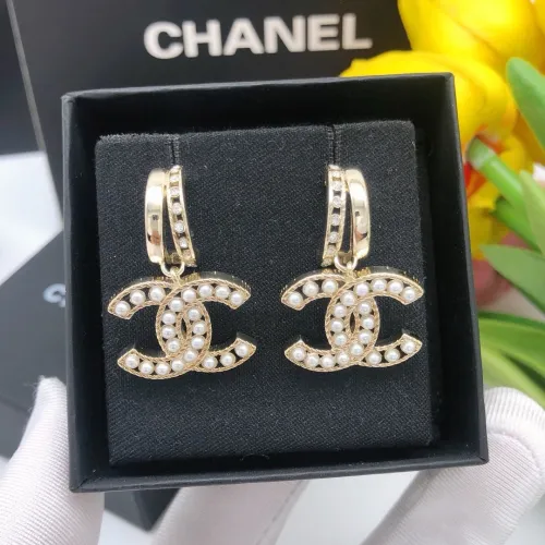 Chanel Classic Pearl hollow Elegance Earhook Earrings