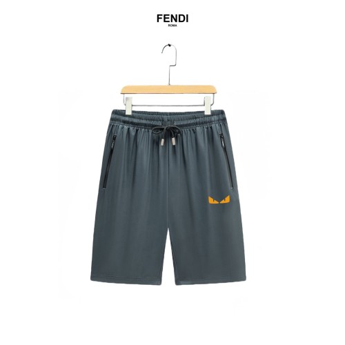 Fendi Couple Logo Printed Ice Silk Elastic Thin Shorts