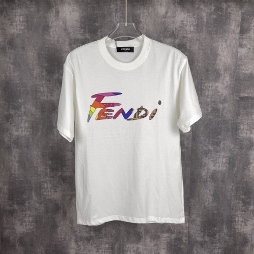 Fendi Classic Logo Printed Short Sleeve Unisex Casual Cotton T-shirt