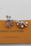 Louis Vuitton Silver Round Diamond Flower Round Ball Earrings