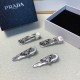 Prada Fashion Classic Metal Logo Press Clip Edge Clip Bangs Clip