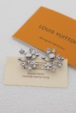 Louis Vuitton Silver Round Diamond Flower Round Ball Earrings