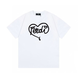 Fendi Love Logo Printed Short sleeved Couple Cotton Versatile T-shirt