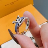 Louis Vuitton Fashion Vintage Flower Ring Unisex Silver Ring