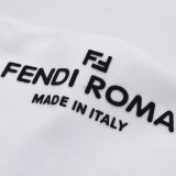 Fendi Classic Left Shoulder Letter Glue T-shirt Couple Classic Versatile Short Sleeve