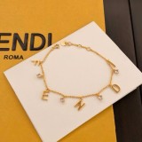 Fendi Letter Pendants Fashion Simple Classic 18k Gold Plating Necklace