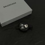 Balenciaga Letter Heart Circle Fashion Vintage Clamp Black Hair Clip