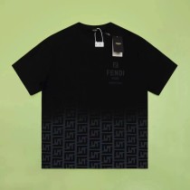Fendi Classic Contrast Logo Printed Short Sleeve Couple Casual Loose T-shirt