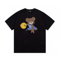 Fendi Trendy Bear Print Short sleeved Couple Versatile Cotton T-shirt