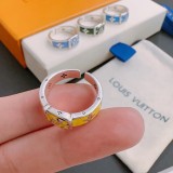 Louis Vuitton Fashion Vintage Flower Ring Unisex Silver Ring