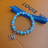 Louis Vuitton Blue Agate Chain Unisex Fashion Vintage Bracelet