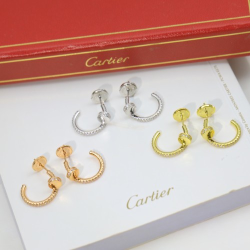 Cartier Classic Full Rhinestone Eardrop Silver Stud Earring Gift