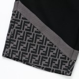 Fendi Unisex High Street Spliced FF Printed Casual Short Sleeves