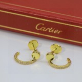 Cartier Classic Full Rhinestone Eardrop Silver Stud Earring Gift