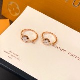 Louis Vuitton Fashion White Fritillaria Four-leaf Clover Open Ring Gift