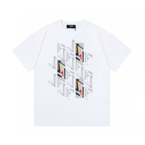 Fendi Fashion FF Printed Short Sleeve Couple Casual Round Neck T-shirt 