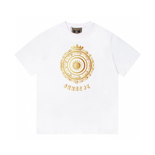 Versace Sun Logo Printed Short Sleeved Round Neck Casual T-shirt