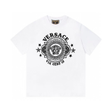 Versace Classic Logo Print Short Sleeved Couple Loose Casual T-shirt