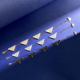 Prada Fashion Classic Inverted Triangle Letter Logo Bracelet