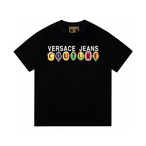 Versace High Street Logo Printed Short Sleeve Couple Casual T-shirt