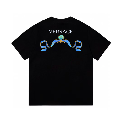 Versace High Street Printed Short sleeved Unisex Casual Cotton T-shirt