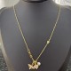 Dior Classic Fashion New Bee Heart Pearl Pendant Gold Necklace