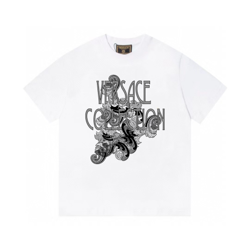 Versace Logo Printed Short Sleeved Unisex Round Neck Casual T-shirt