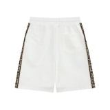 Versace Street Embroidered Logo Stripe Spliced Casual Shorts