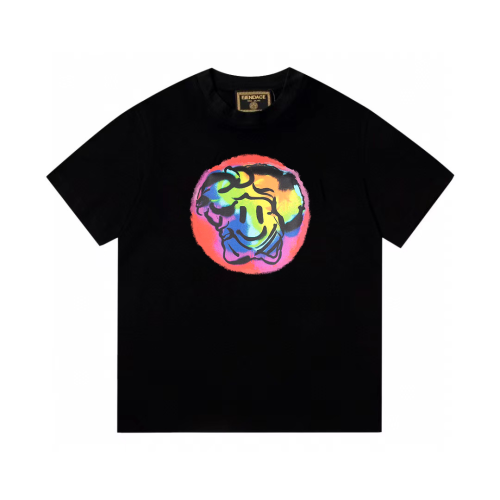 Versace Abstract Print Short sleeved Unisex Casual Cotton T-shirt