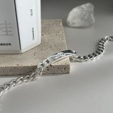 Gucci 925 Silver Double G Bracelet With Interlocking Twill Bracelet