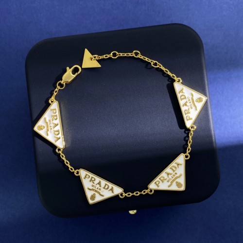 Prada Fashion Classic Inverted Triangle Letter Logo Bracelet