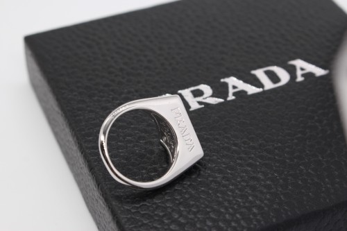Prada New Fashion Silver Triangle Cutting Diamond Rings