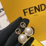 Fendi Hollow F Cricle Eardrop Fashion Classic Pearl Earring
