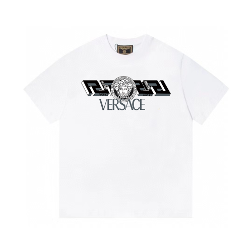 Versace Logo Printed Short Sleeve Unisex Casual Round Neck T-shirt